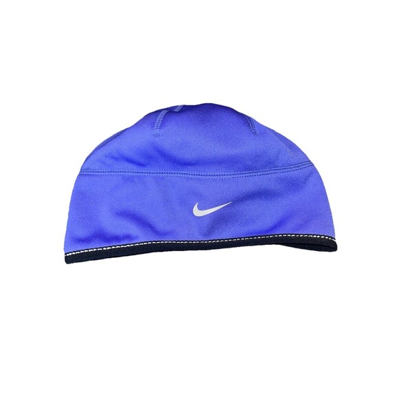 Nike Therma Fit Purple Running Skull Cap Beanie Hat Pony Tail Loop Women - Picture 1 of 5